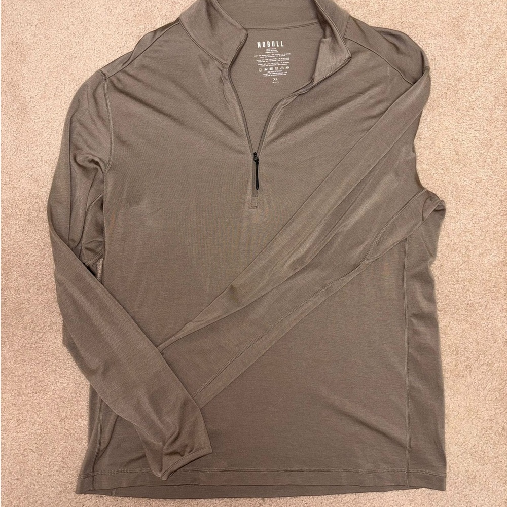 NOBULL Olive Quarter-Zip Long Sleeve Shirt